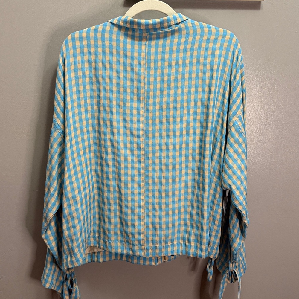 NWT Anthropologie Find Me Now Utility Jacket
Women's Size XL Blue Tan Gingham - Picture 5 of 6